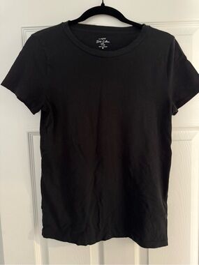 J. Crew Black Slub Cotton Crewneck Short Sleeve Tee